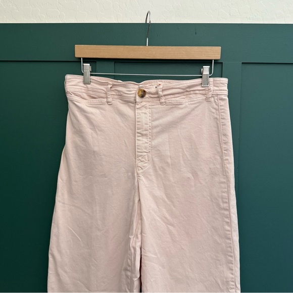 Marine Layer Bridget Slim Wide Leg Crop in Peach Whip - Picture 2 of 9